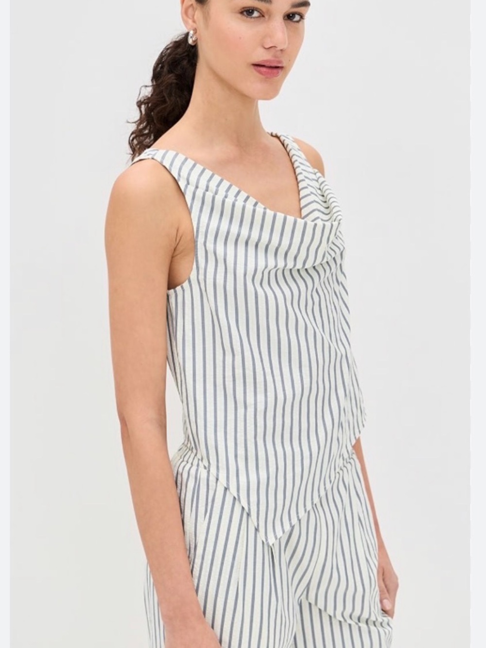 LNA Alani Top in Grey Stripes - SZ M